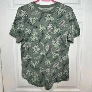 Bluenotes T-Shirt Longline Leaves Green Size  Medium